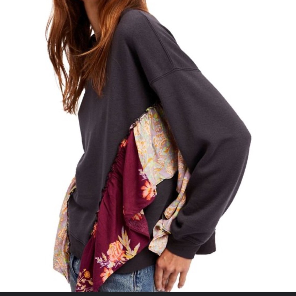 BOGO Free People Sweatershirt with Floral Panels